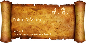 Anka Nóra névjegykártya