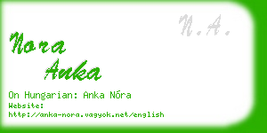 nora anka business card