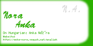 nora anka business card